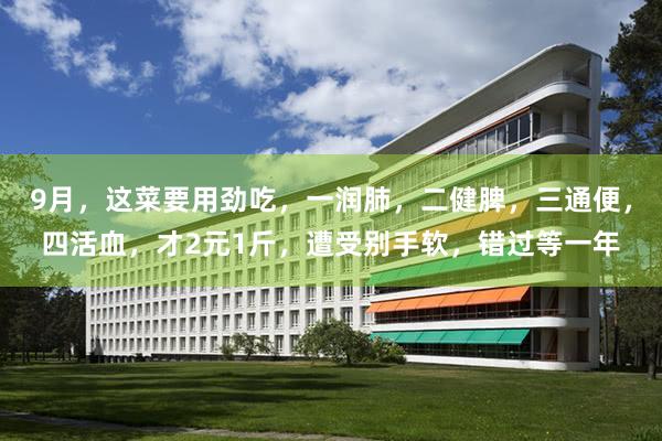 9月，这菜要用劲吃，一润肺，二健脾，三通便，四活血，才2元1斤，遭受别手软，错过等一年