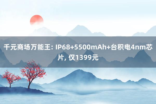 千元商场万能王: IP68+5500mAh+台积电4nm芯片, 仅1399元