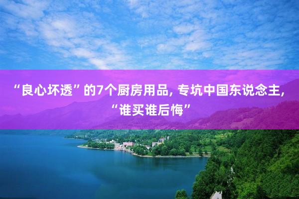 “良心坏透”的7个厨房用品, 专坑中国东说念主, “谁买谁后悔”