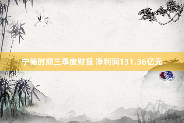 宁德时期三季度财报 净利润131.36亿元
